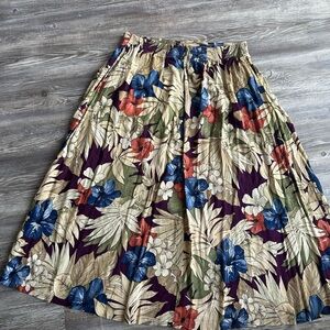 Alfred Dunner Multicolor Floral Midi Skirt